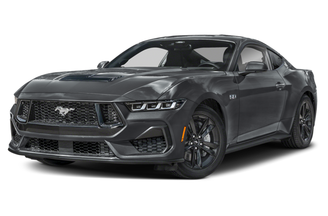 A black 2025 Ford Mustang