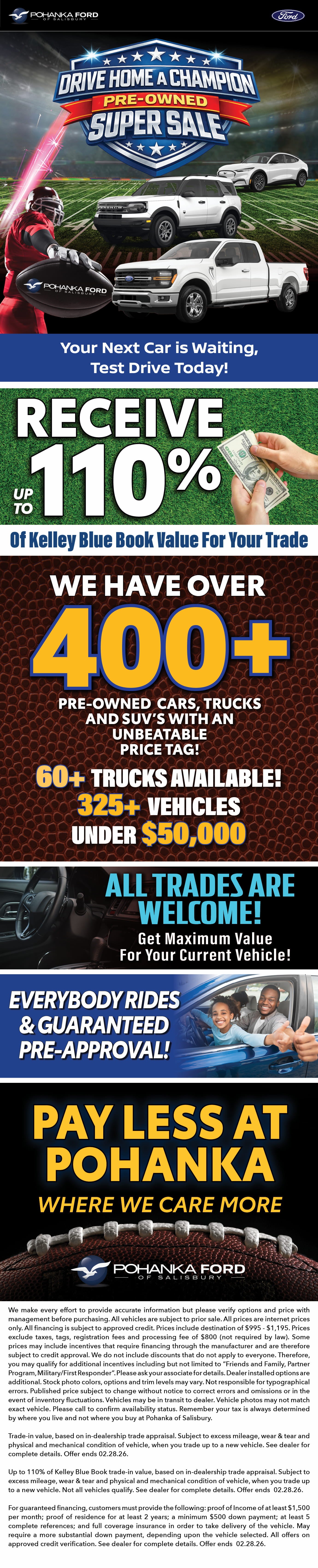 Drive Home a Champion Pre-Owned Super Sale!